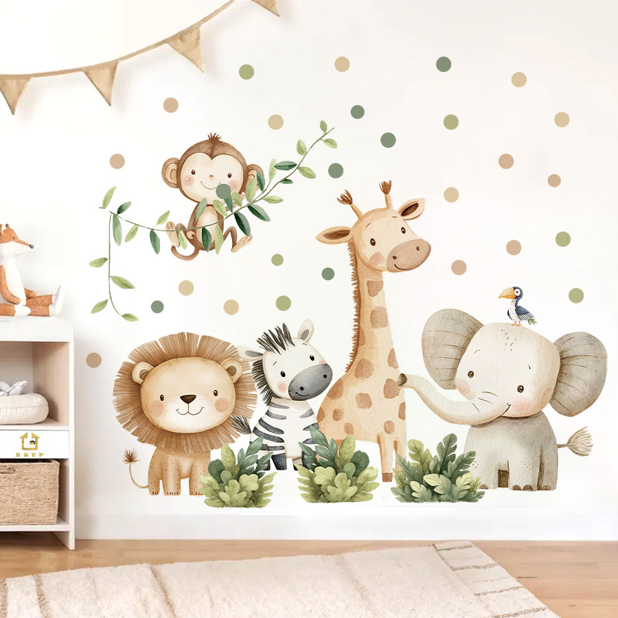 Baby Nursery Panelling - Boho Waldtiere Wandaufkleber für Kinderzimmer Jungen