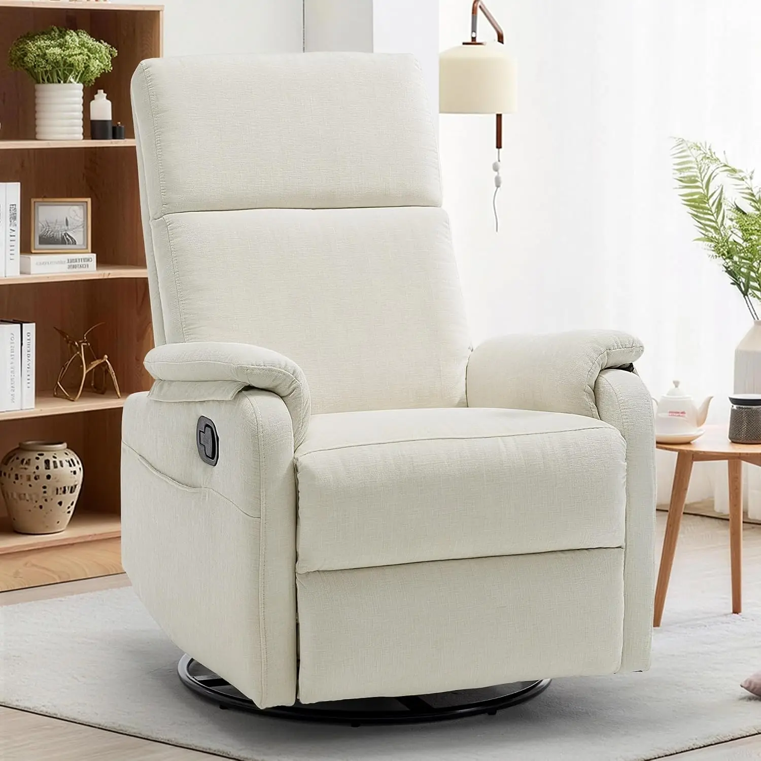 Rocking Chair Nursery - Korser Relaxsessel, Drehbarer Schaukel-Relaxsessel für Erwachsene,