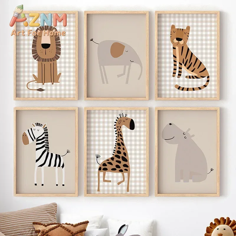 Baby Nursery Jungle - Löwe Tiger Elefant Giraffe Dschungeltier Kinderzimmer