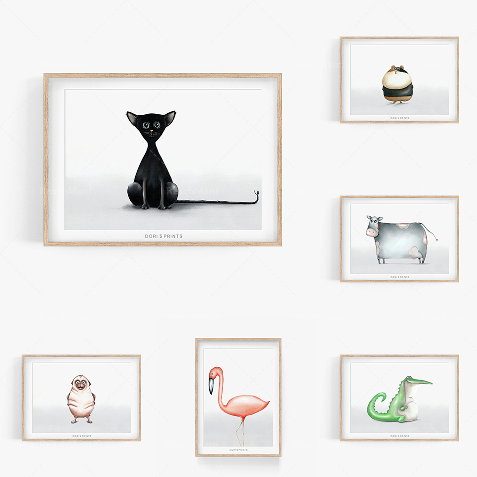 Baby Nursery Murals - Lazy-Print für Babys, Safari-Tierdekoration, Kinderzimmer-Wandbild, Geschenk