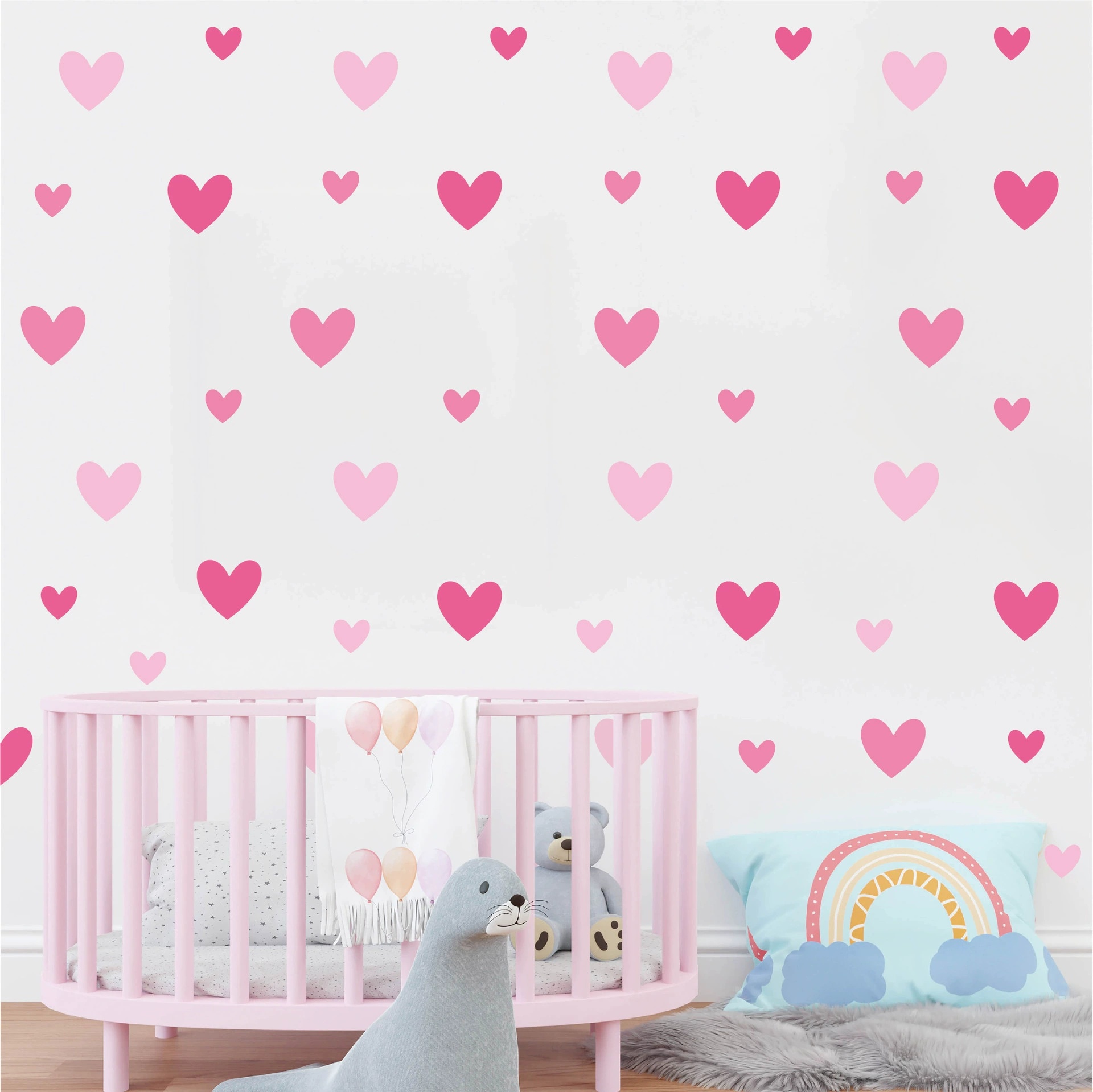 Baby Nursery Wallpaper Girl - 170 Stück = 10 Blatt rosa