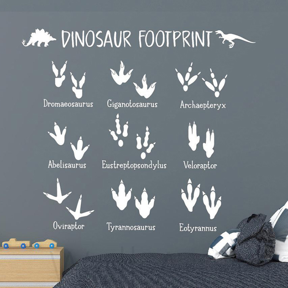 Baby Nursery Panelling - Cartoon Dinosaurier Fußabdruck Pfote Wandaufkleber Baby