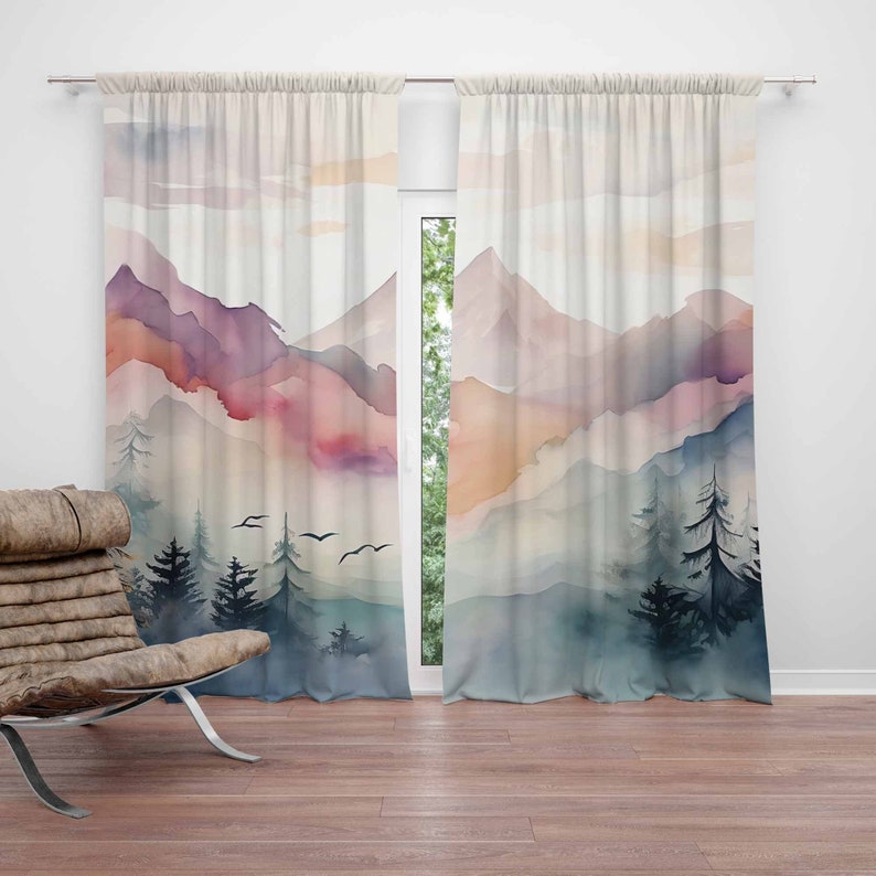 Baby Nursery Office - Mountain Forest Kinderzimmer Vorhang Kinder Schlafzimmer
