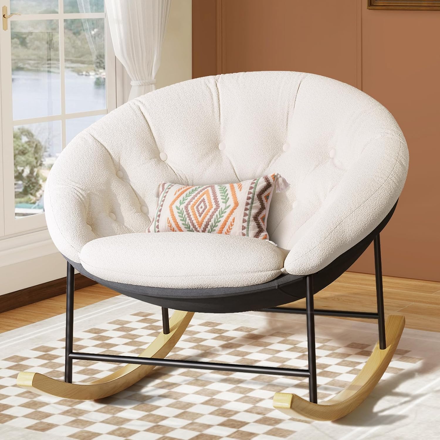 Rocking Chair Nursery - Breiter Schaukelstuhl für das Kinderzimmer, bequemer