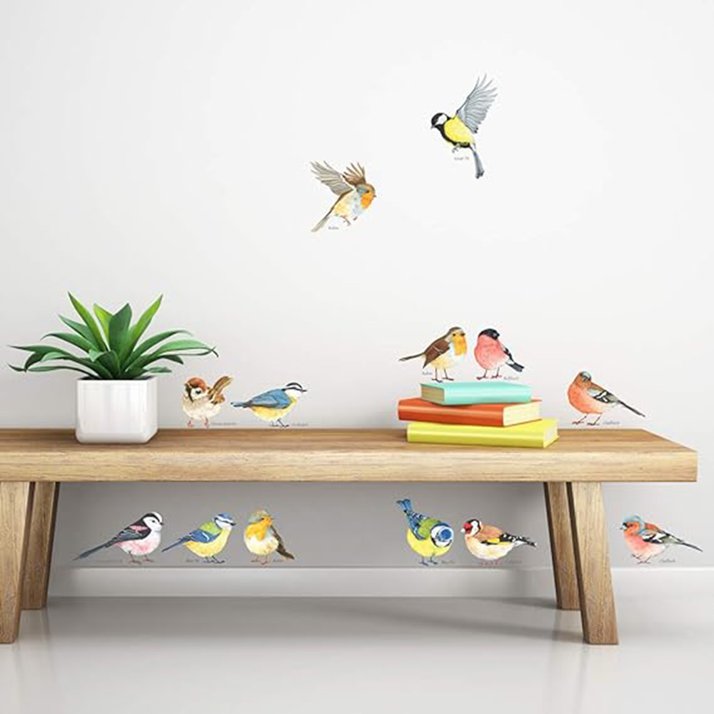 Baby Nursery Panelling - 13 Stück kleine Vögel Wandaufkleber Baby