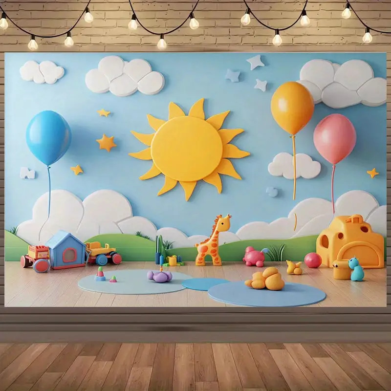 Baby Nursery Murals - Großer Cartoon-Wandaufkleber für Kinderzimmer, Wandbild mit