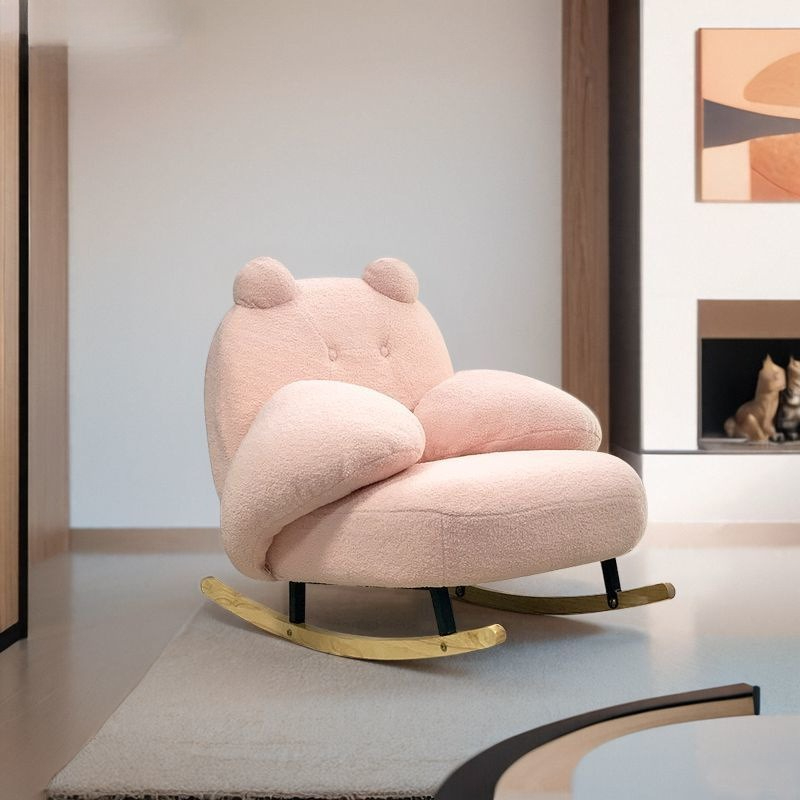 Rocking Chair Nursery - Bären-Umarmungs-Schaukelstuhl Niedlicher Teddy-Sessel Weicher Lammwoll-Polster-Schaukelstuhl Bequemer