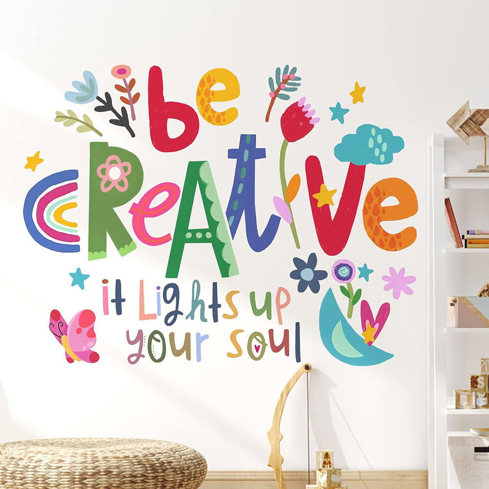 Baby Nursery Panelling - Be Creative Wandaufkleber mit inspirierendem Zitat,