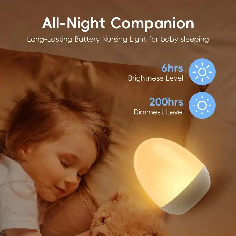 Baby Nursery Temperature - Berührungsempfindliche Nachtlichtlampe für das Kinderzimmer, wiederaufladbar,
