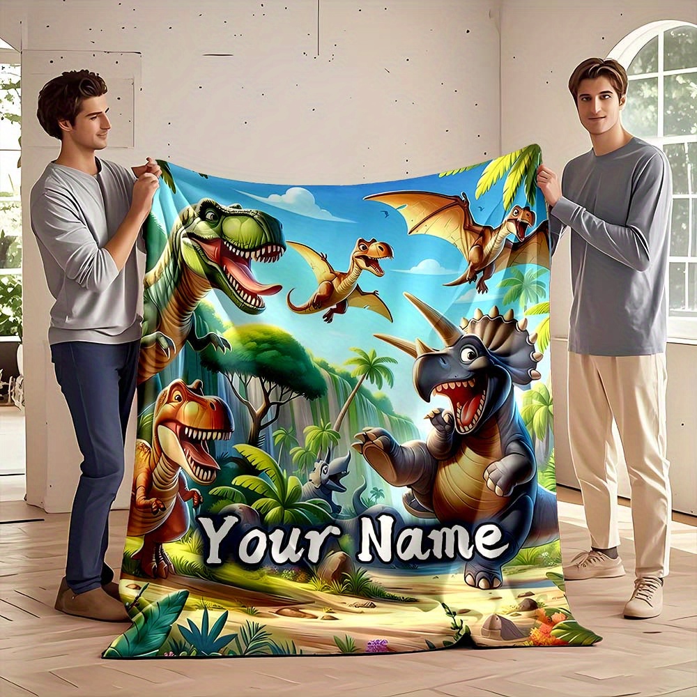 Baby Nursery Jungle - Entzückende Dinosaurier-Decke aus Plüsch-Fleece, Dschungel-Bettdekoration für