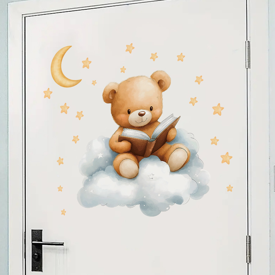 Niedliche Bären-, Mond- und St – Baby Nursery Wallpaper Girl Bewertung und Preis