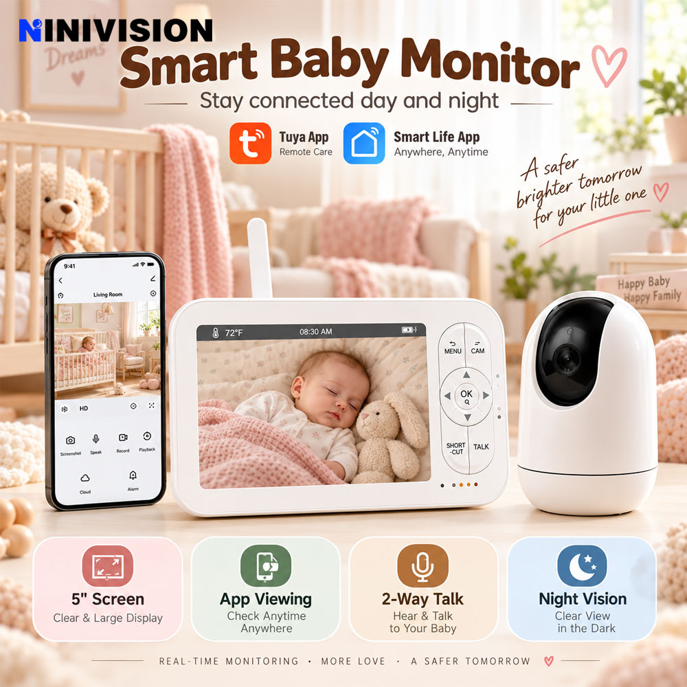 5-Zoll-HD-Video-Babyphone mit  – Baby Nursery Temperature Bewertung und Preis