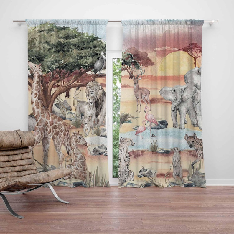 Safari Tiere Vorhang Kinder Sc – Baby Nursery Office Bewertung und Preis