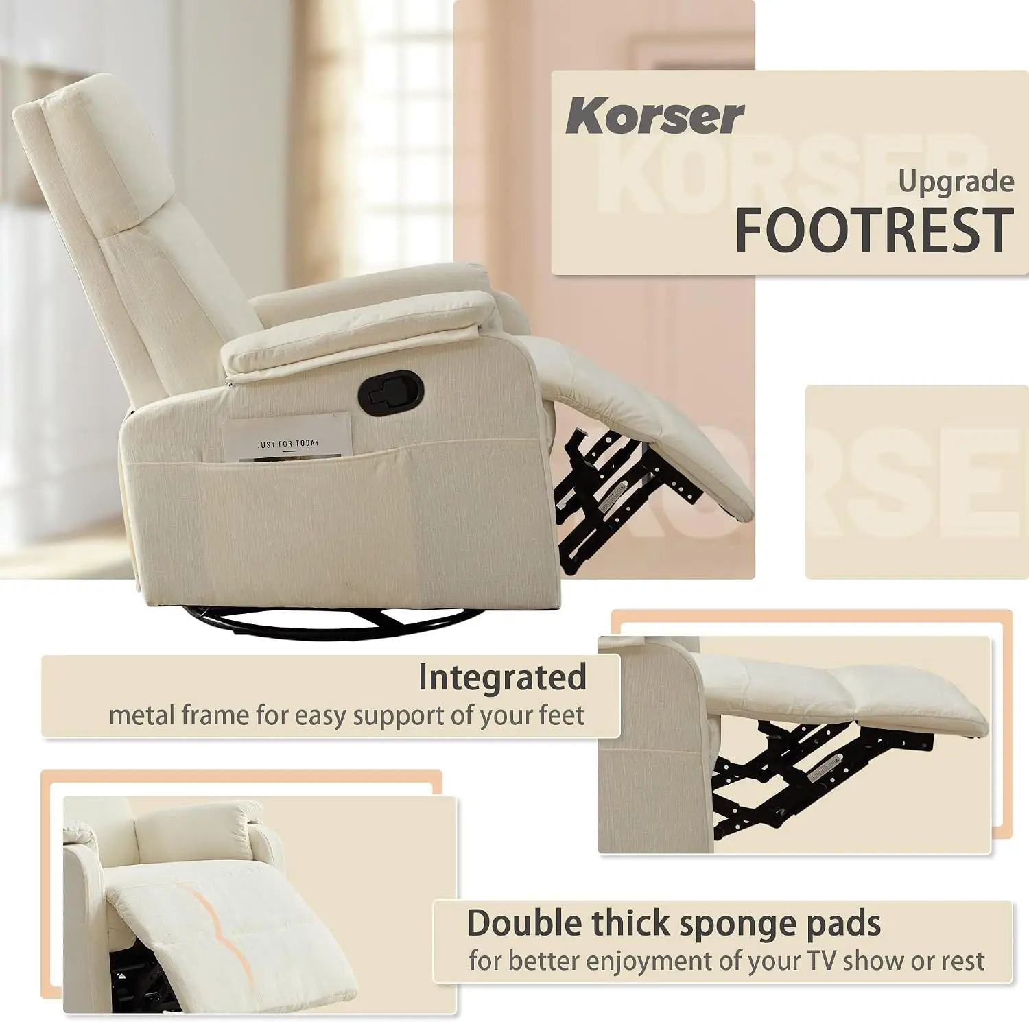 Korser Relaxsessel, Drehbarer  – Rocking Chair Nursery Bewertung und Preis