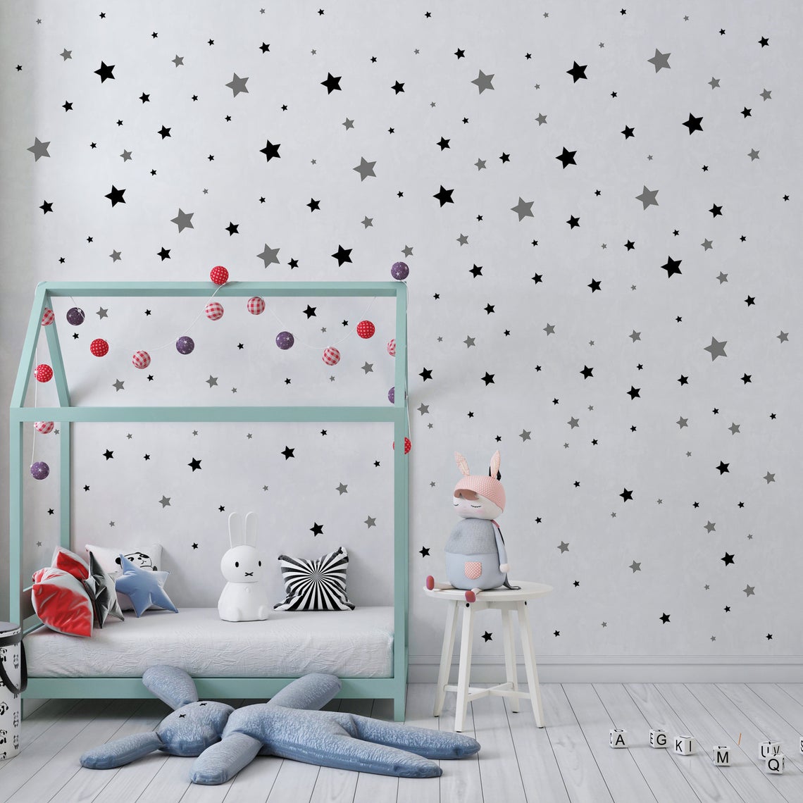 Cartoon 65Pcs Stern Wand Aufkl – Baby Nursery Panelling Bewertung und Preis
