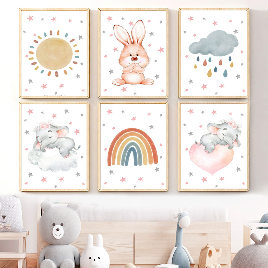 Aquarell Kinderzimmer Wandkuns – Baby Nursery Murals Bewertung und Preis