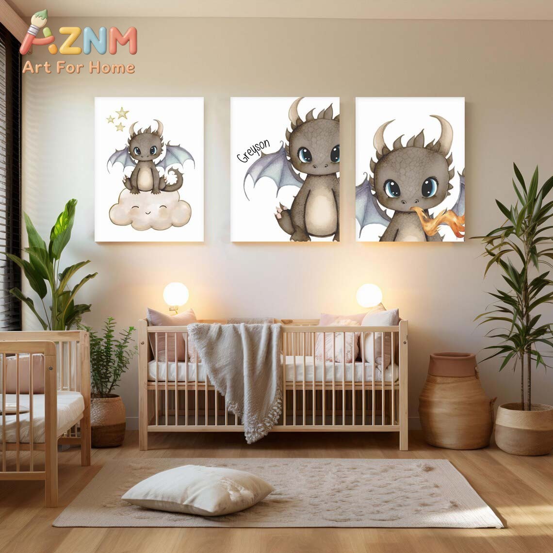 AZNM Niedlicher Baby-Drache Le – Baby Nursery Paintings Bewertung und Preis