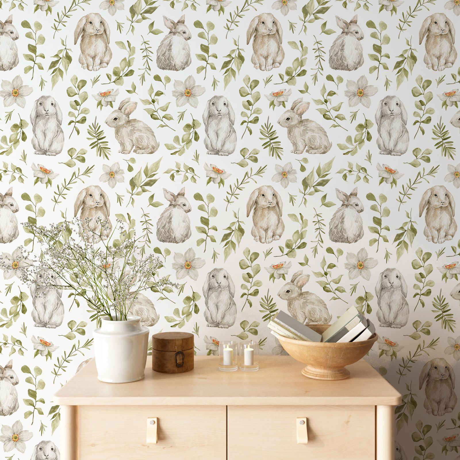 Hasen-Tapete, Kinderzimmer-Tap – Baby Nursery Wallpaper Girl Bewertung und Preis