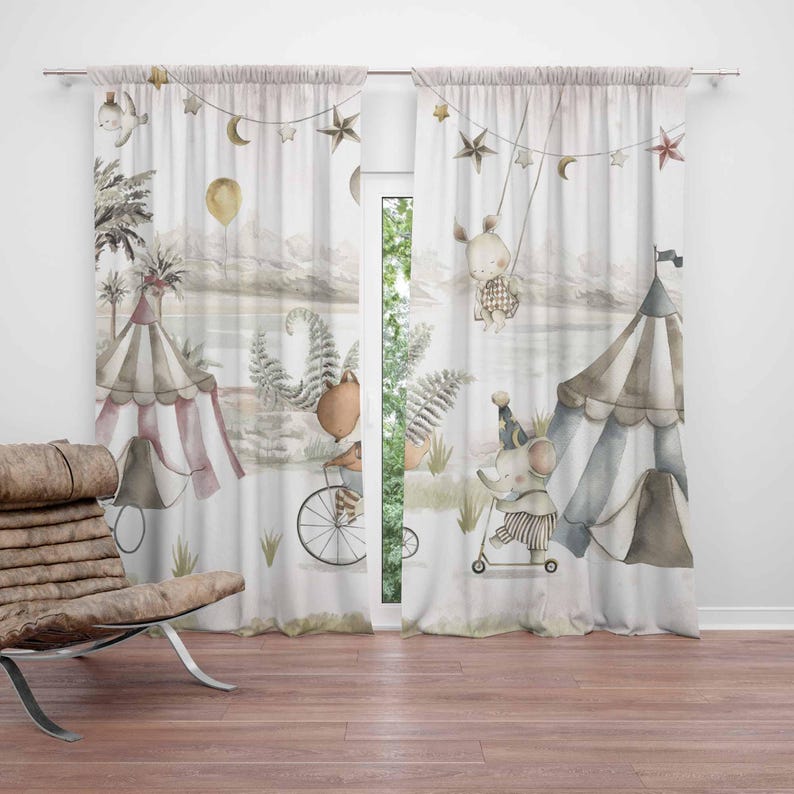 Zirkus Tiere Vorhänge Kinder S – Baby Nursery Office Bewertung und Preis