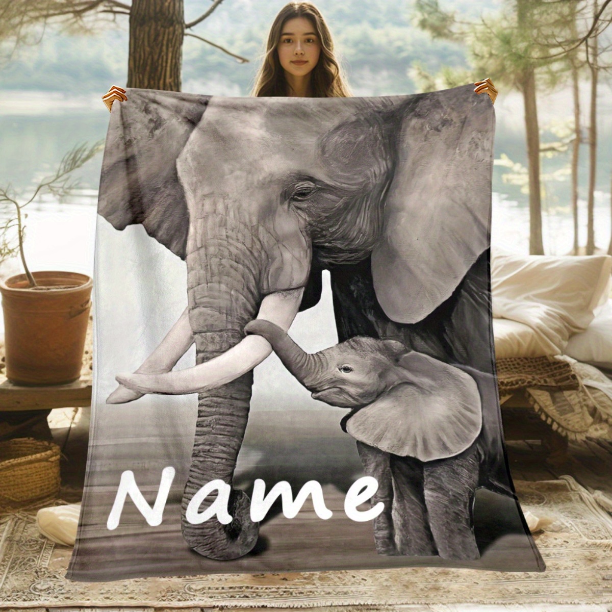 Personalisierte Decke mit Elef – Baby Nursery Jungle Bewertung und Preis