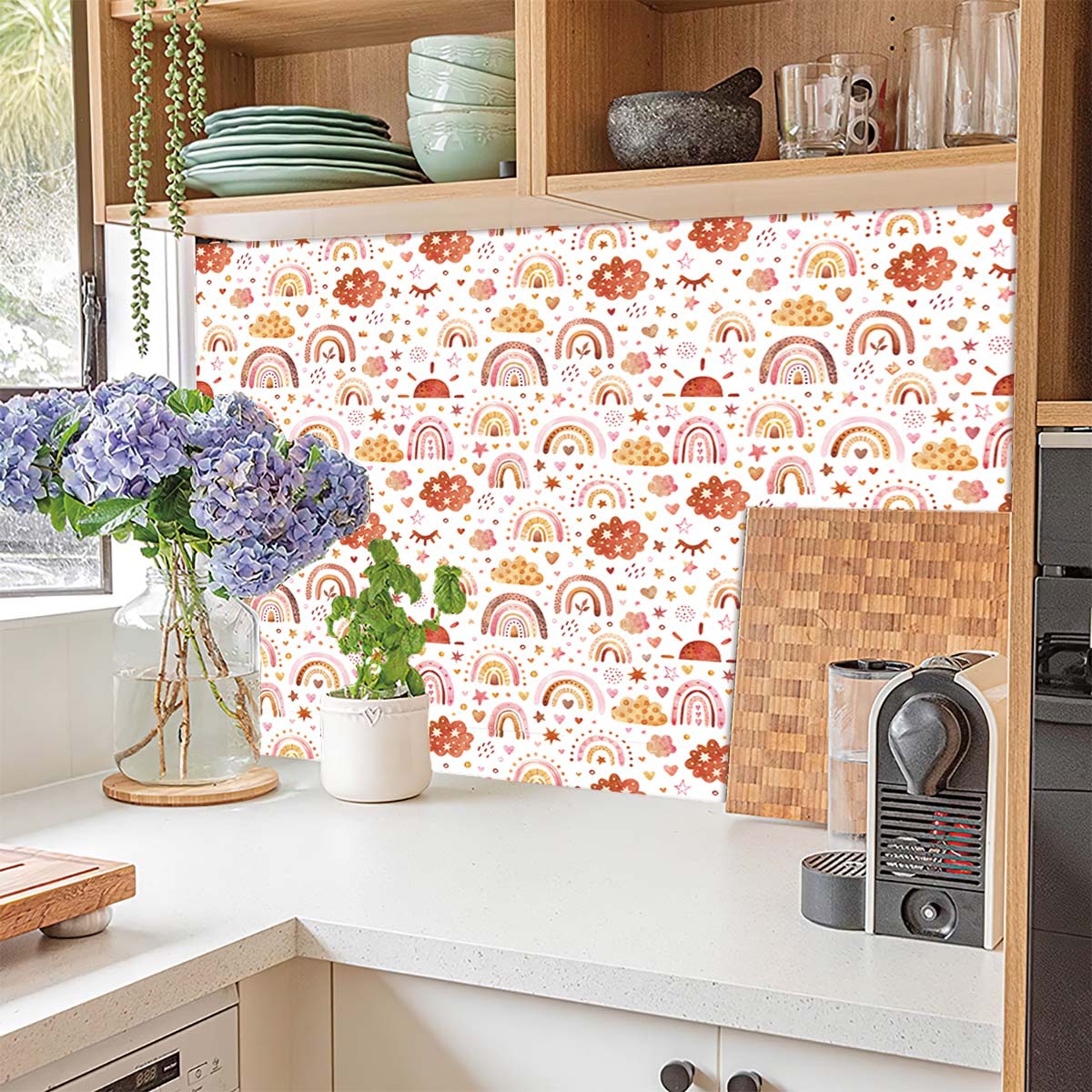 Regenbogen-Tapete zum Abziehen – Baby Nursery Wallpaper Girl Bewertung und Preis