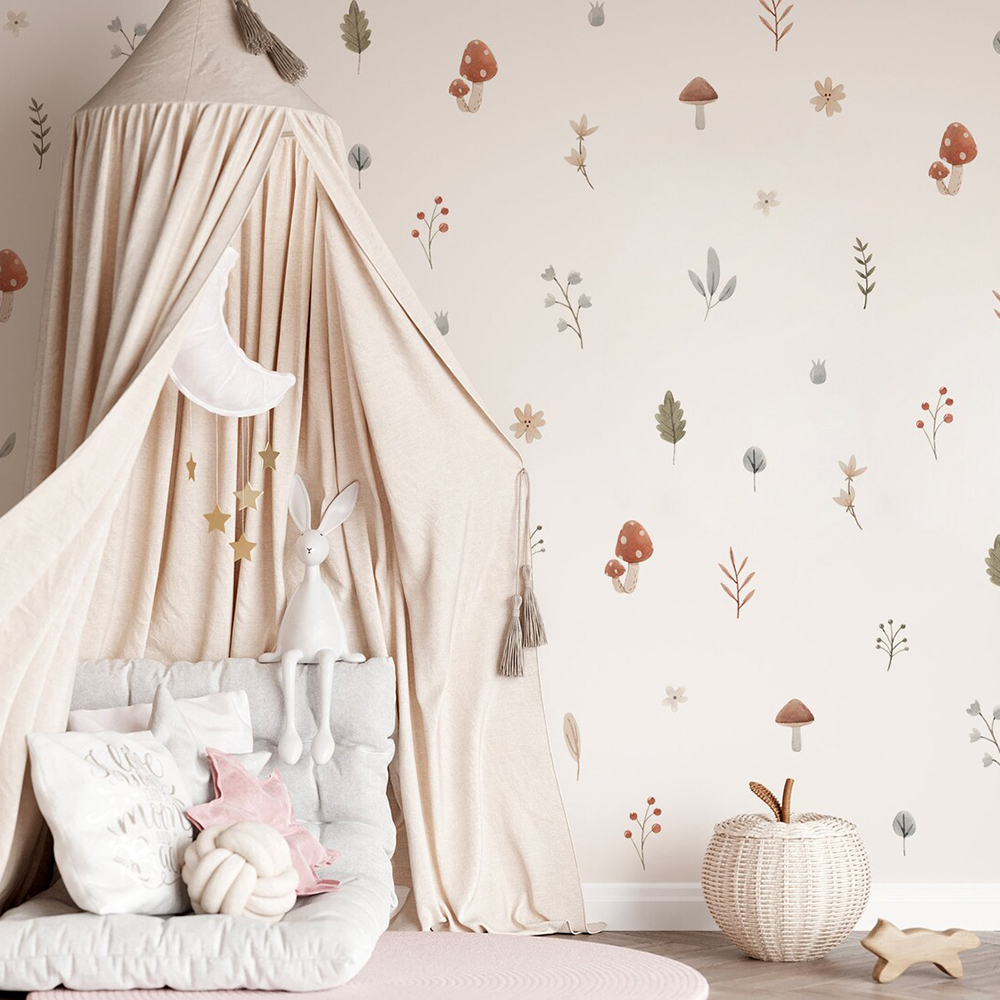 Boho Cartoon Pilz Zweig Blätte – Baby Nursery Furniture Bewertung und Preis