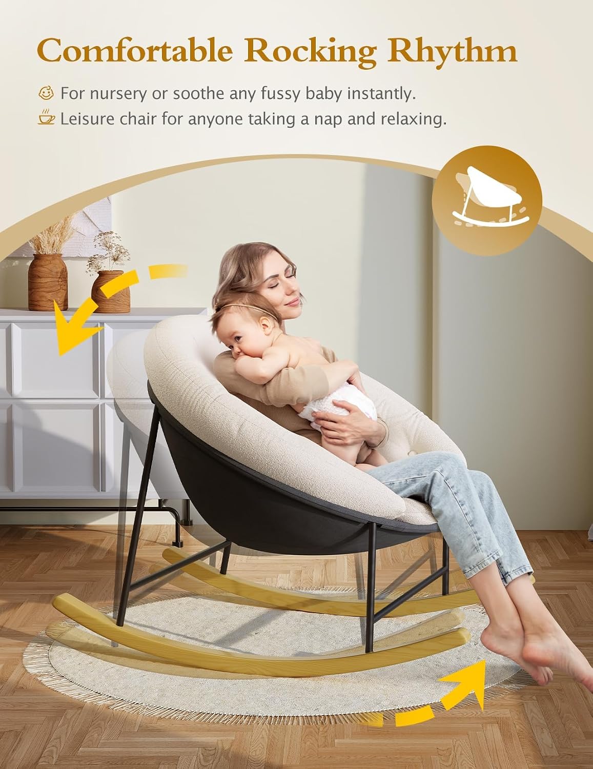 Breiter Schaukelstuhl für das  – Rocking Chair Nursery Bewertung und Preis