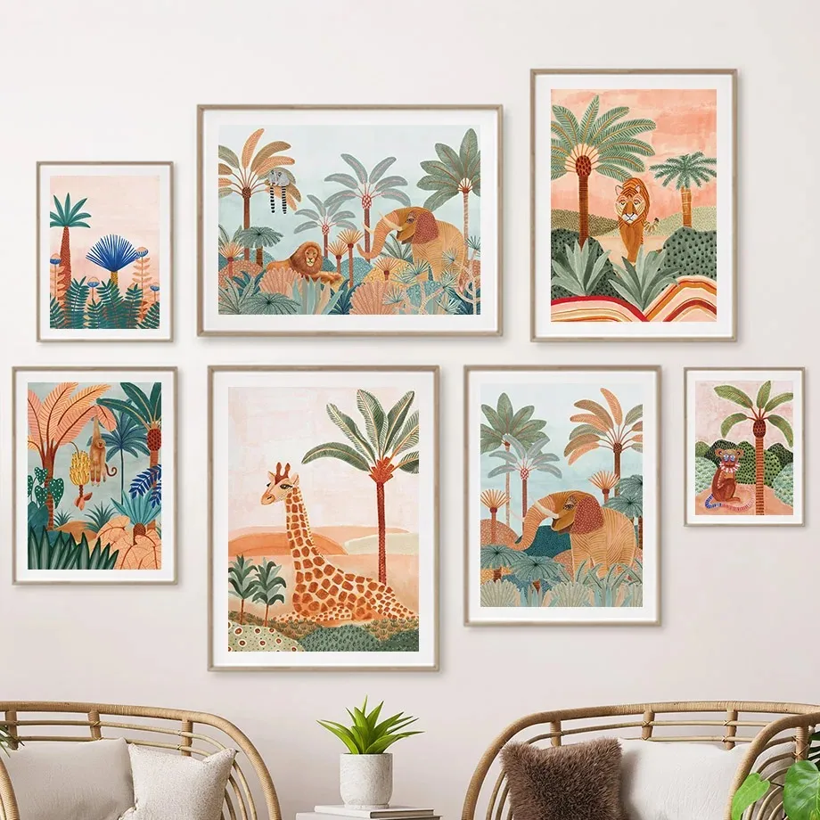 Boho Dschungeltiere Tiger Affe – Baby Nursery Jungle Bewertung und Preis