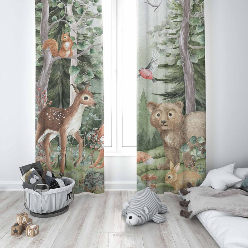 Waldtiere Vorhänge Kinder Kind – Baby Nursery Office Bewertung und Preis