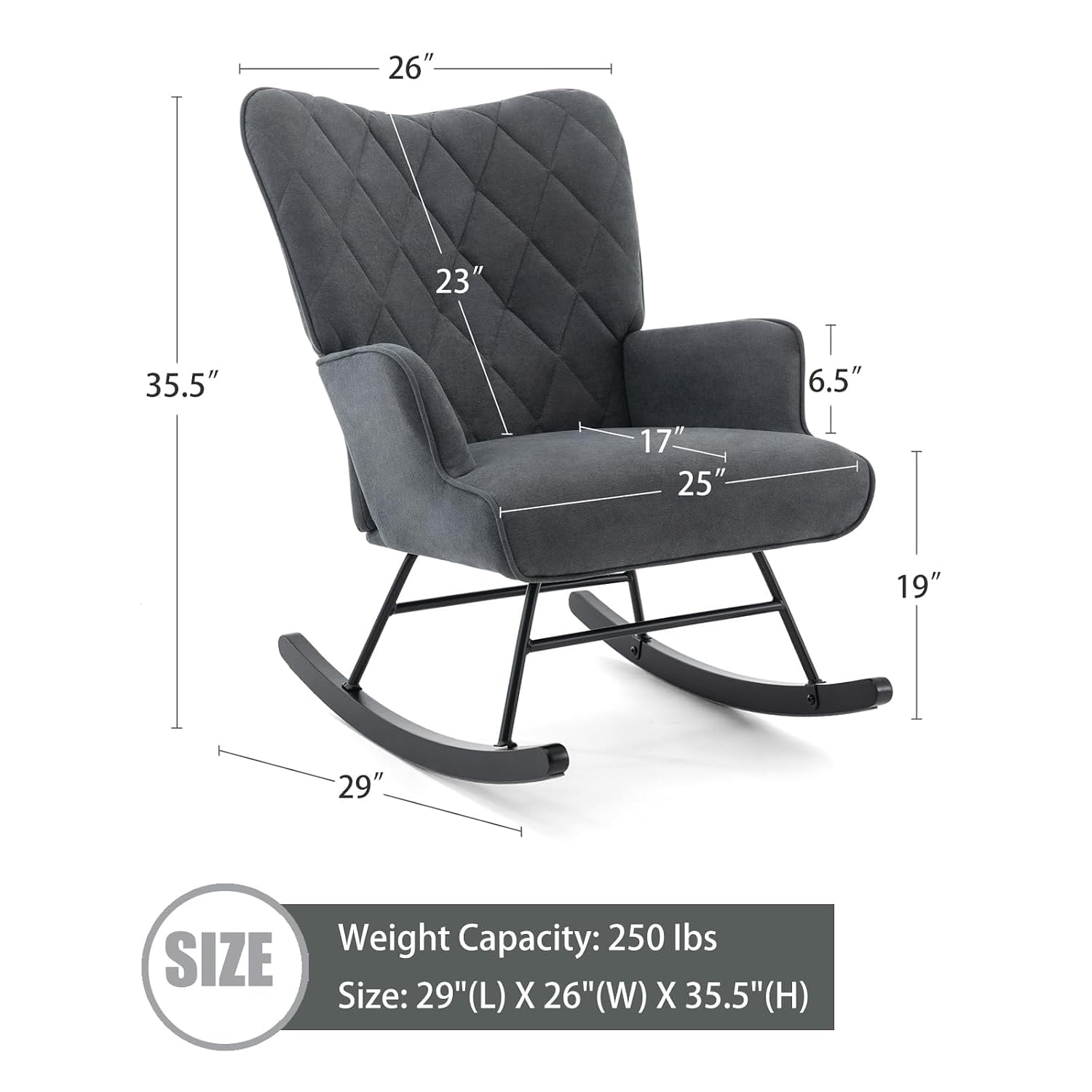 Hochlehniger Gepolsterter Kind – Rocking Chair Nursery Bewertung und Preis