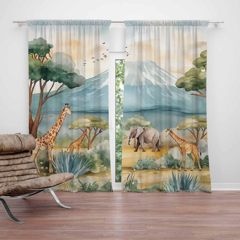Safari Tiere Kinder Vorhänge B – Baby Nursery Office Bewertung und Preis
