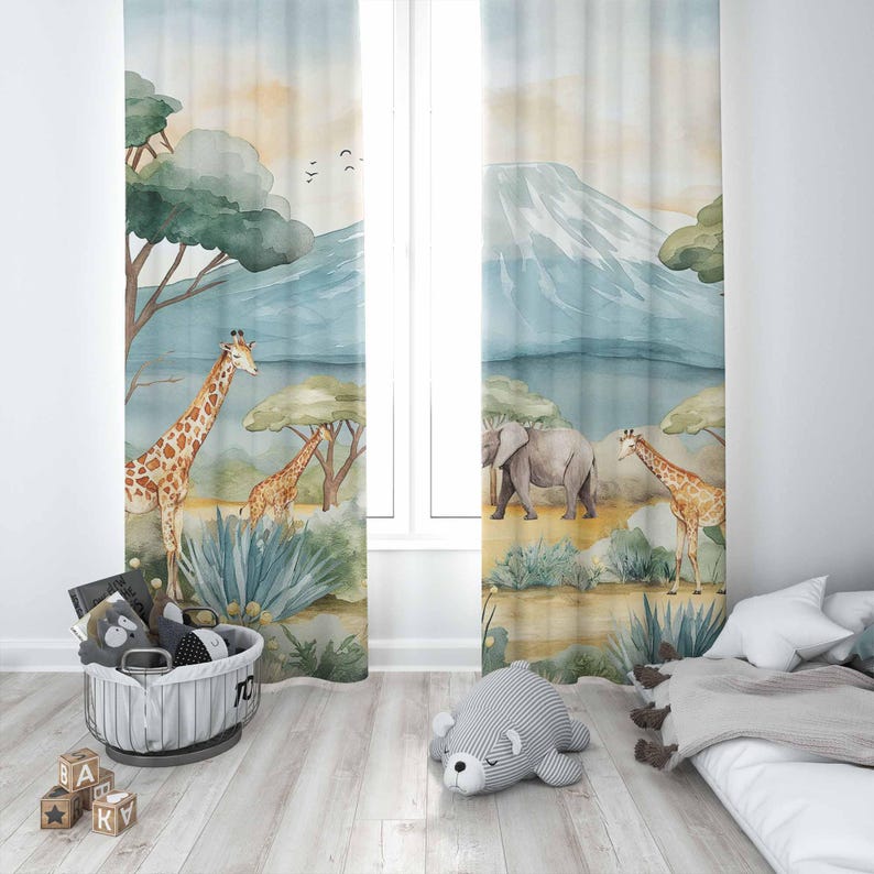 Safari Tiere Kinder Vorhänge B – Baby Nursery Office Bewertung und Preis