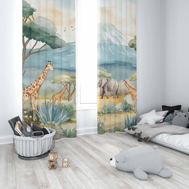 Safari Tiere Kinder Vorhänge B – Baby Nursery Office Bewertung und Preis