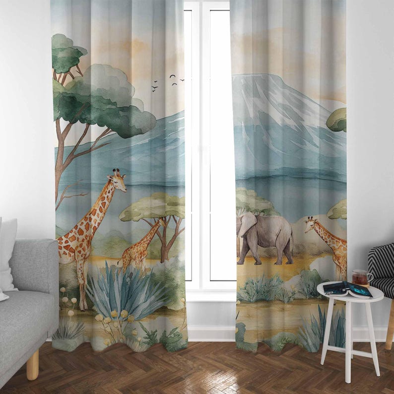 Safari Tiere Kinder Vorhänge B – Baby Nursery Office Bewertung und Preis