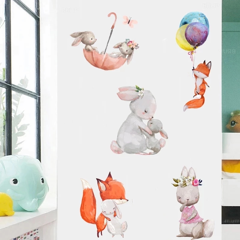 Niedliche Hasen bär Stern Wand – Baby Nursery Wallpaper Girl Bewertung und Preis