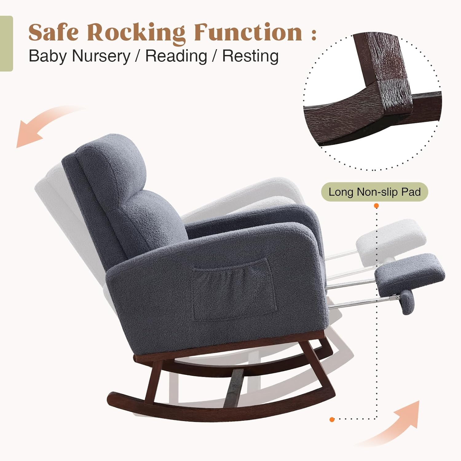 Teddy-Schaukelstuhl mit Fußstü – Rocking Chair Nursery Bewertung und Preis