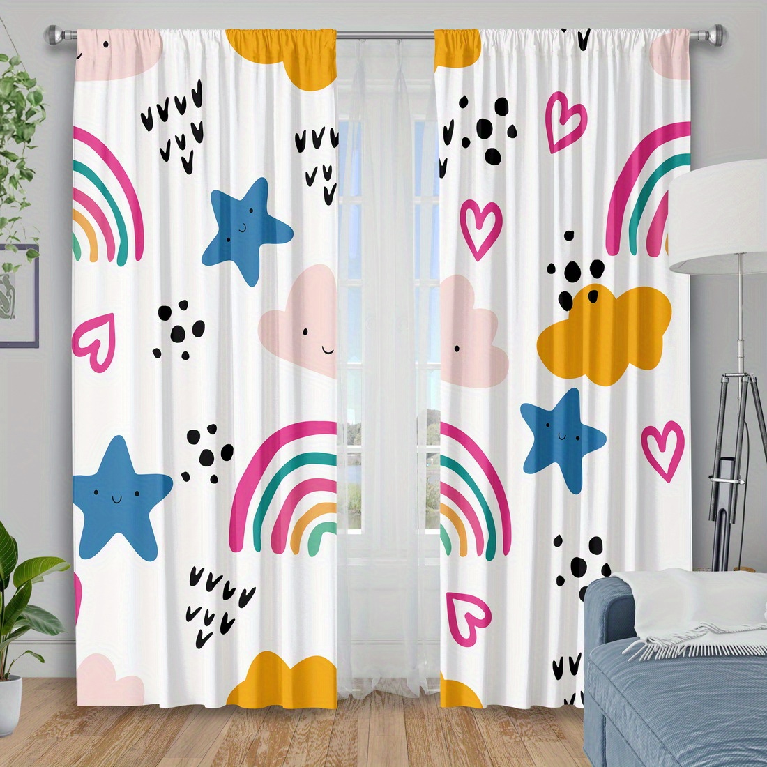 Niedlicher Regenbogen-Sterne-H – Baby Nursery Office Bewertung und Preis