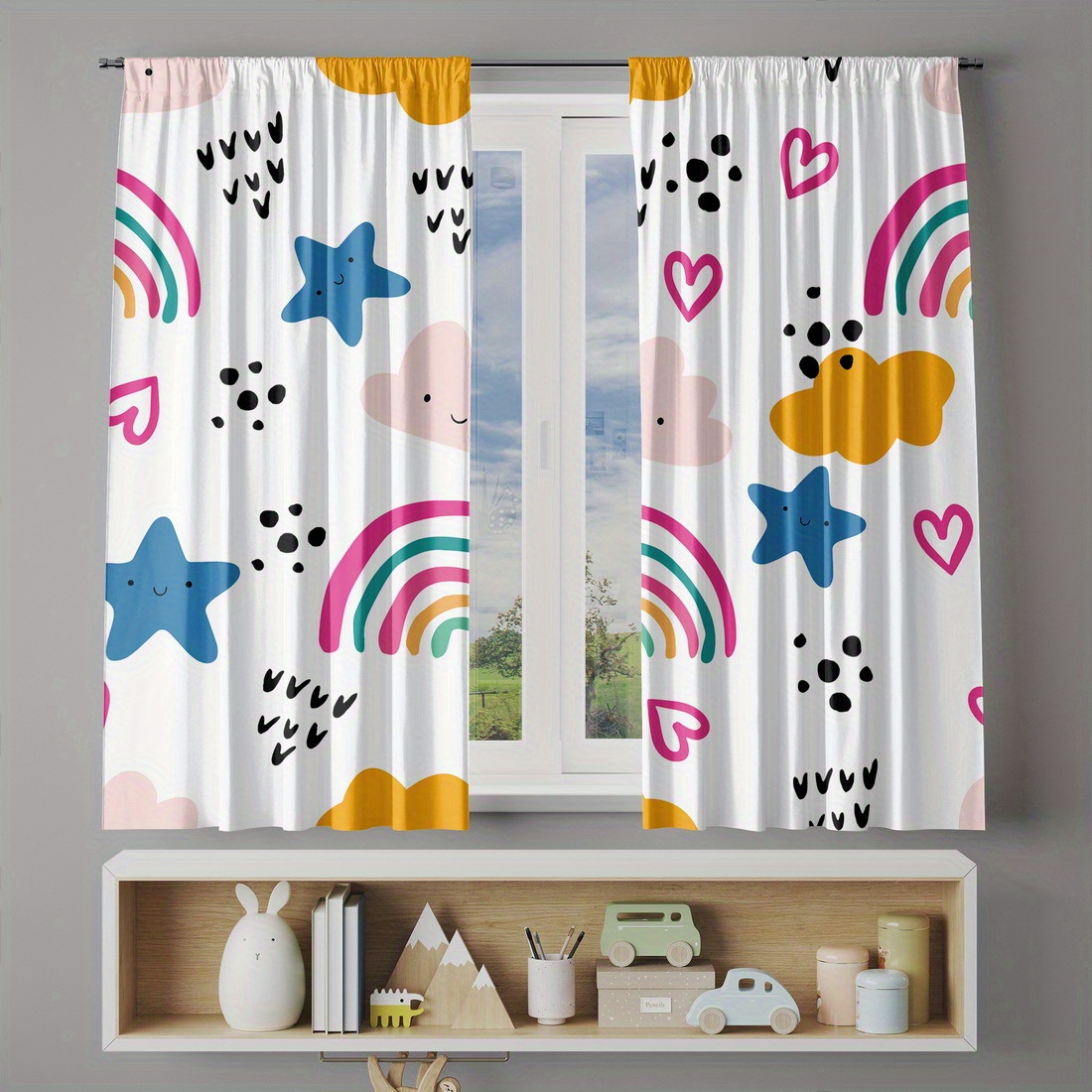 Niedlicher Regenbogen-Sterne-H – Baby Nursery Office Bewertung und Preis