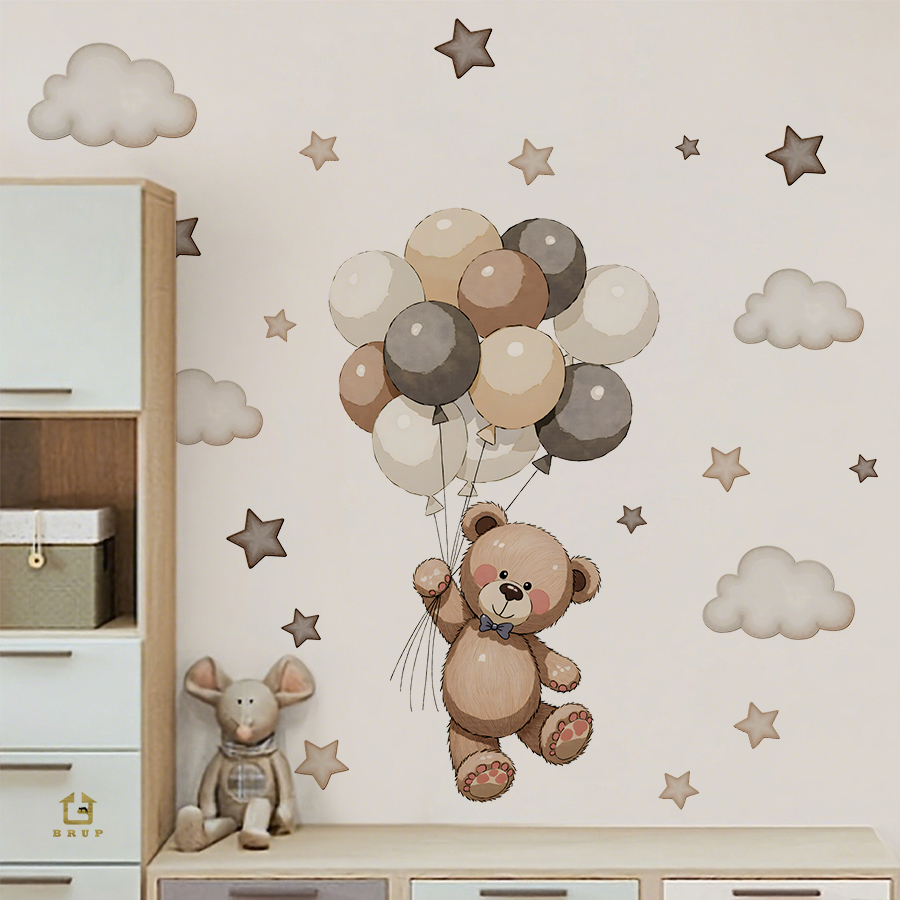 Entzückende Teddybär-Wandaufkl – Baby Nursery Furniture Bewertung und Preis