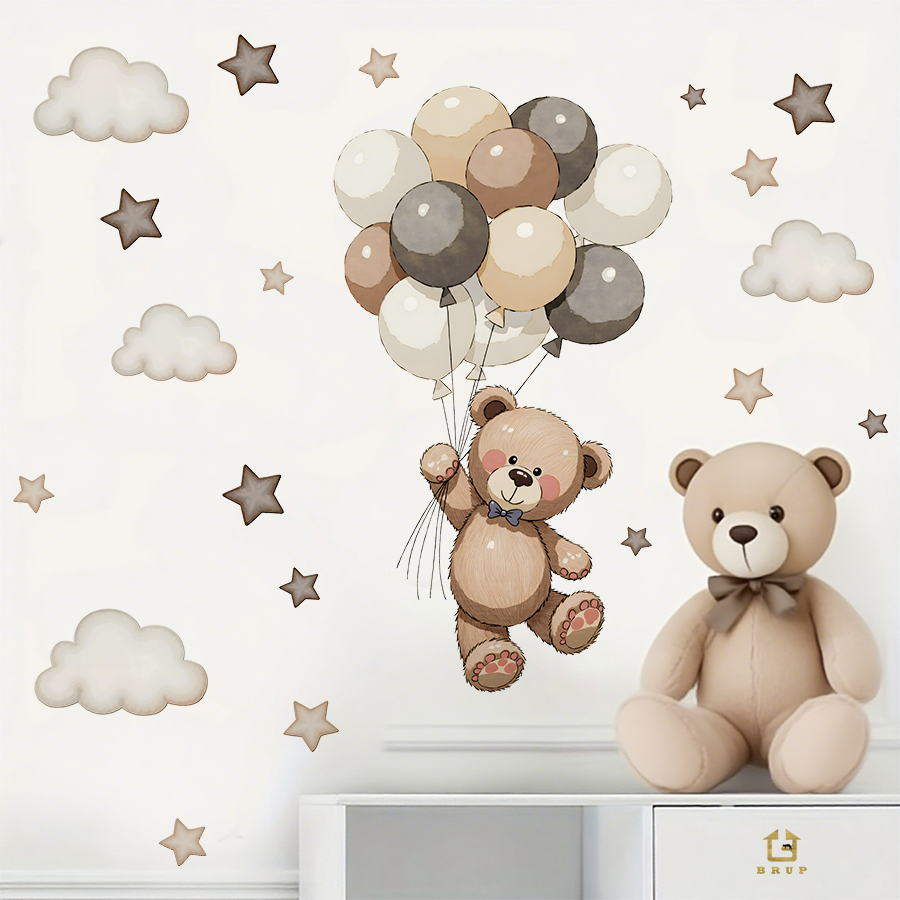 Entzückende Teddybär-Wandaufkl – Baby Nursery Furniture Bewertung und Preis