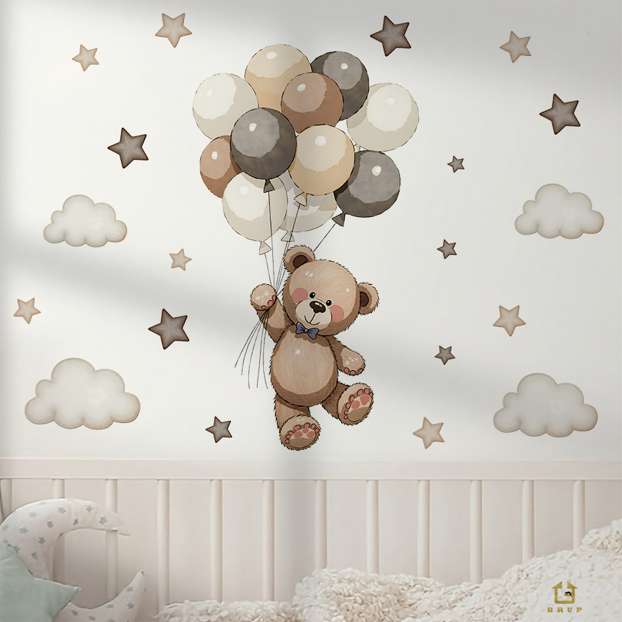 Entzückende Teddybär-Wandaufkl – Baby Nursery Furniture Bewertung und Preis