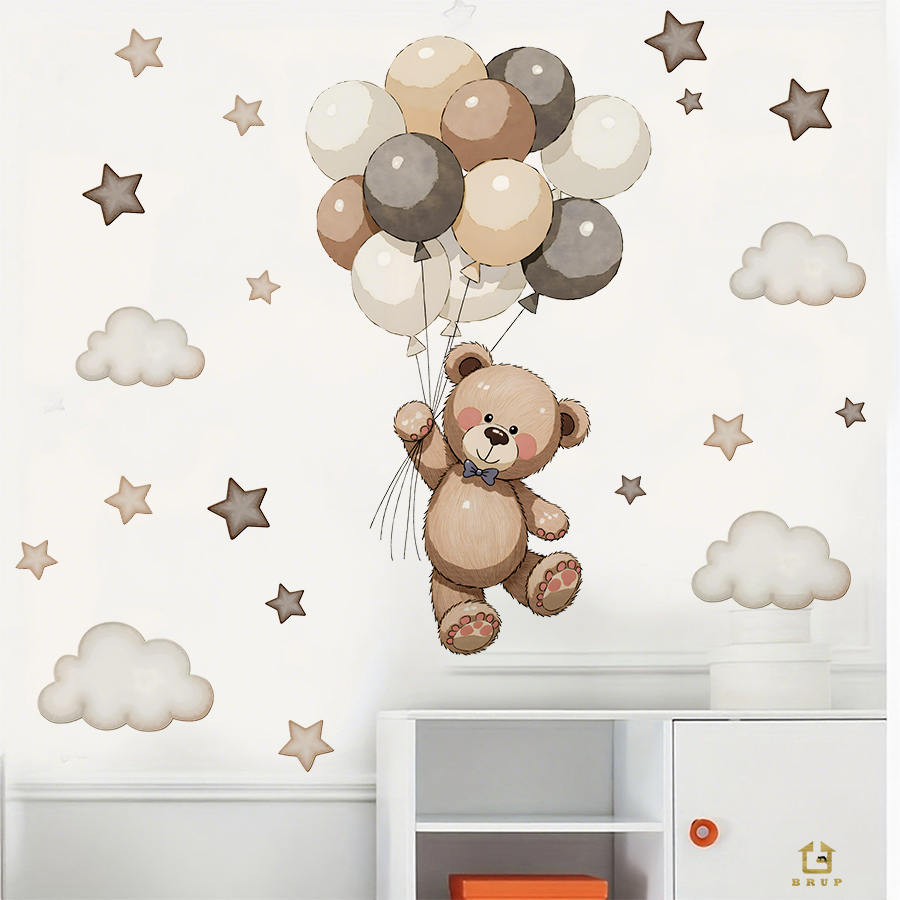 Entzückende Teddybär-Wandaufkl – Baby Nursery Furniture Bewertung und Preis