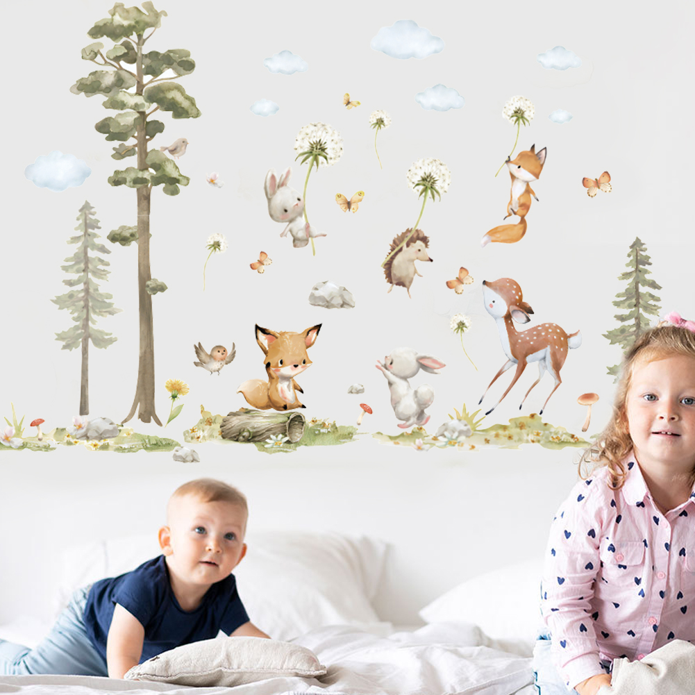 Niedliche Waldtiere Wandaufkle – Baby Nursery Wallpaper Girl Bewertung und Preis