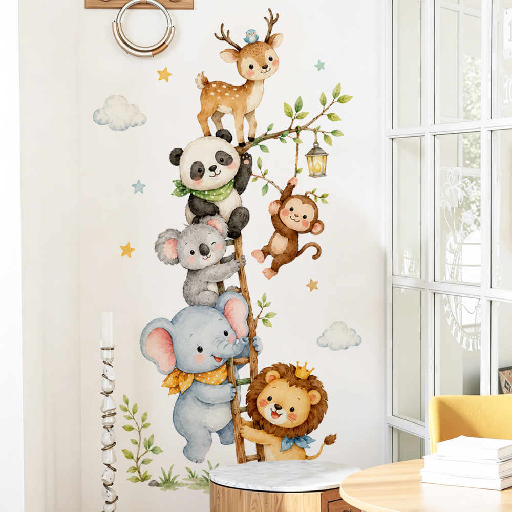 Kawaii Dschungeltier-Wandaufkl – Baby Nursery Wallpaper Girl Bewertung und Preis