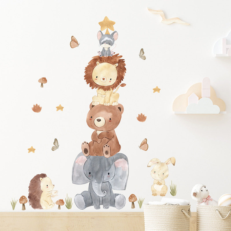 Kawaii Dschungeltier-Wandaufkl – Baby Nursery Wallpaper Girl Bewertung und Preis