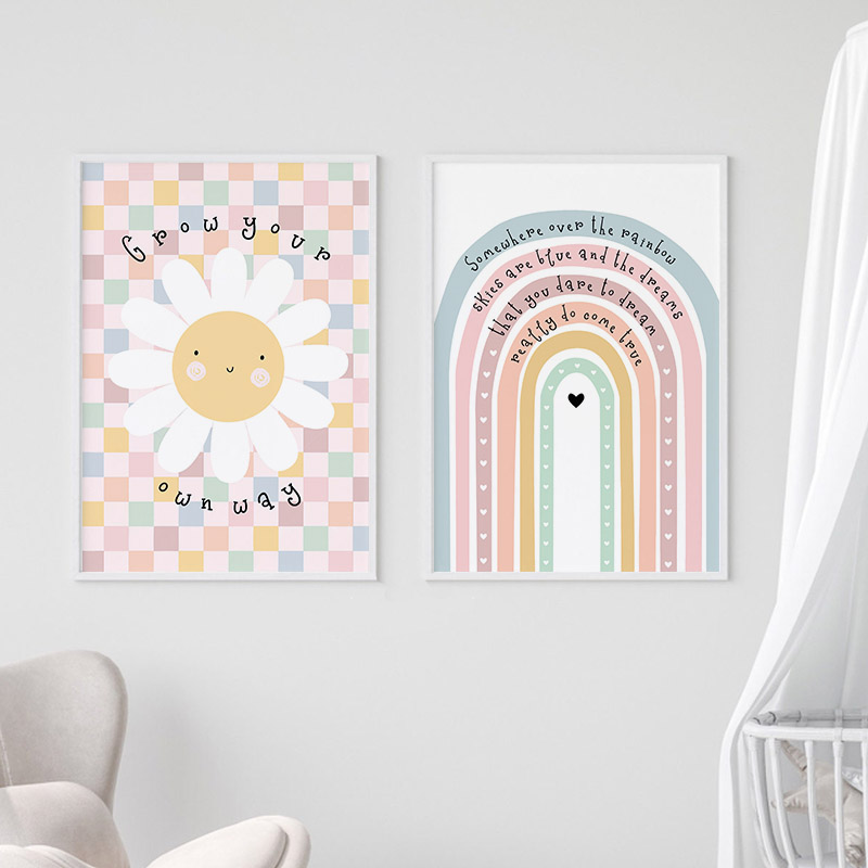 Sonne Blume Regenbogen Wolke H – Baby Nursery Paintings Bewertung und Preis