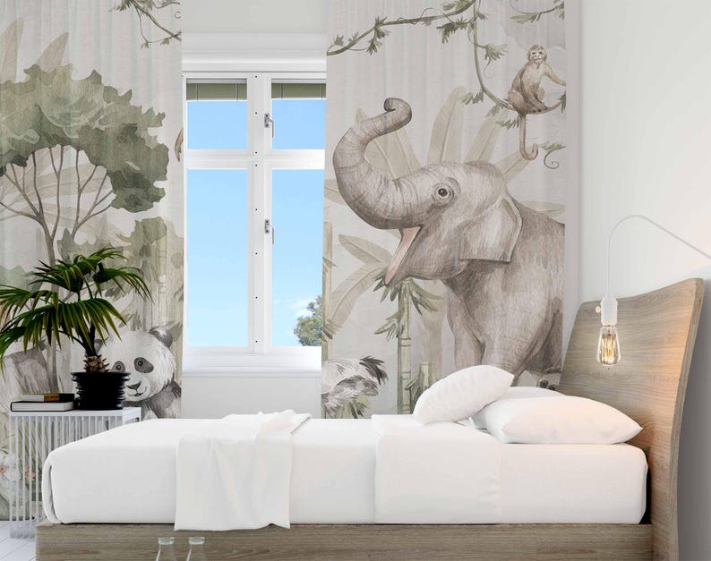 Safari Tiere Vorhänge Kinder S – Baby Nursery Office Bewertung und Preis