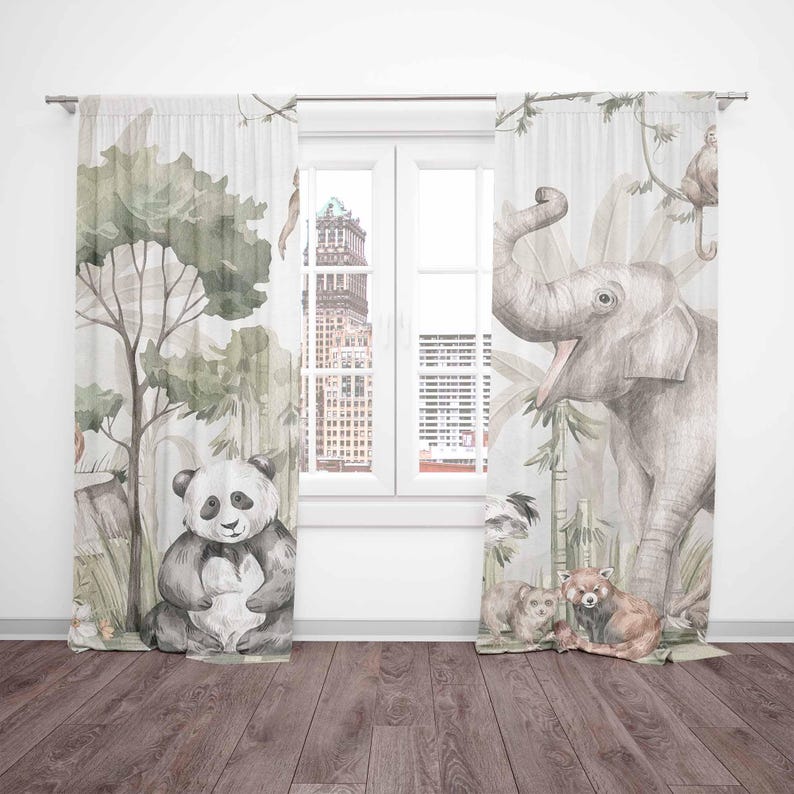 Safari Tiere Vorhänge Kinder S – Baby Nursery Office Bewertung und Preis