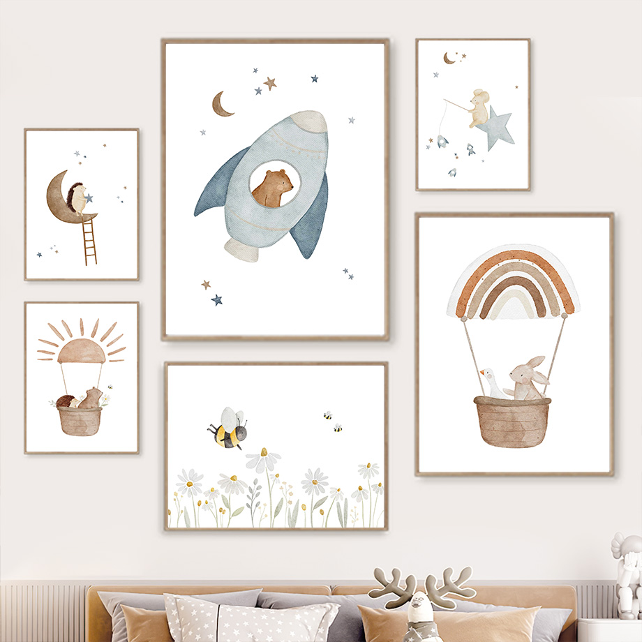 Cartoon Tiere Kinderzimmer Wan – Baby Nursery Murals Bewertung und Preis