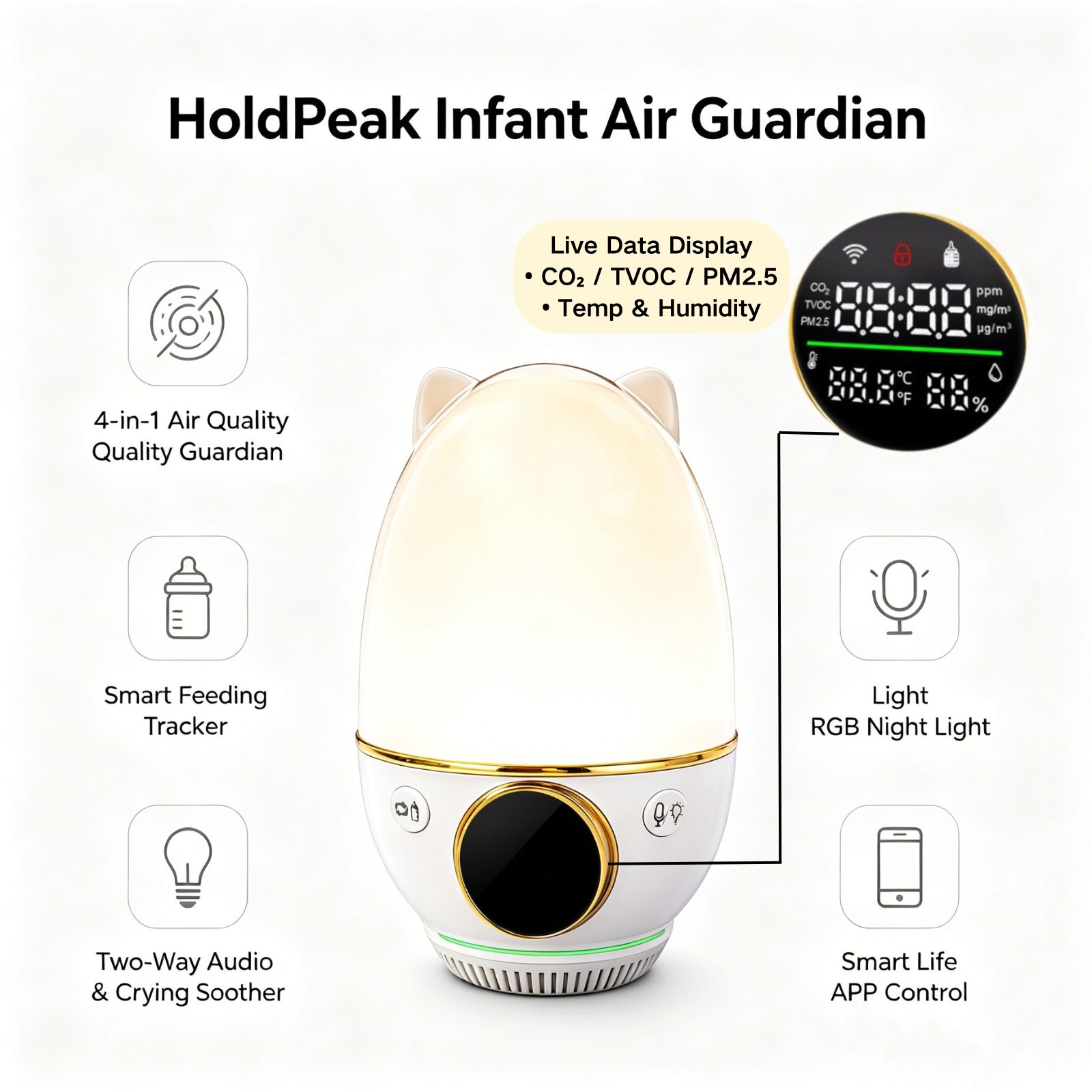 HoldPeak Smart Babyphone mit C – Baby Nursery Temperature Bewertung und Preis